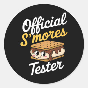Offizieller S'mores Tester Camping Smores Kawaii S Runder Aufkleber