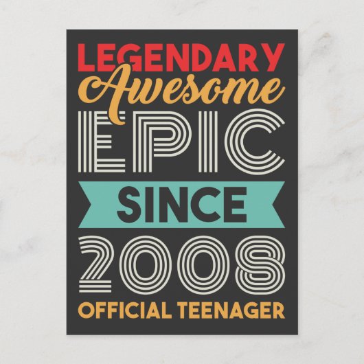 Offizieller Teenager 13. Geburtstag Dreizehn Jahre Postkarte (Vorderseite)