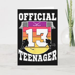 Offizieller Teenager 13. Geburtstag Eishockey Jung Karte
