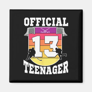 Offizieller Teenager 13. Geburtstag Eishockey Jung Magnet