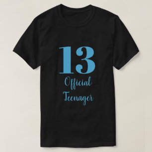 Offizieller Teenager 13. Geburtstag Sky Blue Black T-Shirt