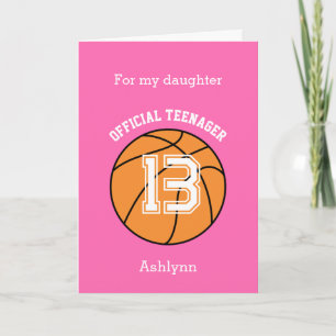 Offizieller Teenager-Basketball 13. Geburtstag Toc Karte