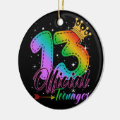 Offizieller Teenager in Regenbogenfarben 13. Gebur Keramik Ornament (Links)