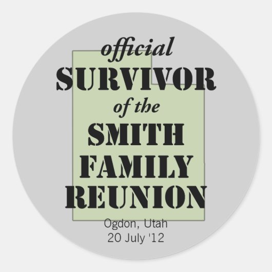 Offizieller Überlebender (grün) Runder Aufkleber (Vorderseite)