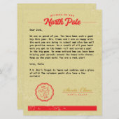 Offizieller Vintager Weihnachtsbrief Feiertagskarte (Vorne/Hinten)