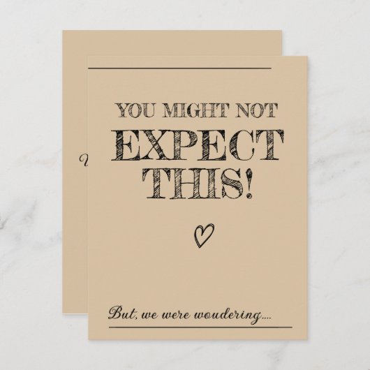 Offizieller Vorschlag.Werden Sie uns heiraten? Einladung (Vorne/Hinten)