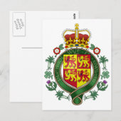 Offizieller Wales-Wappen-Heraldry-Symbol Postkarte (Vorne/Hinten)