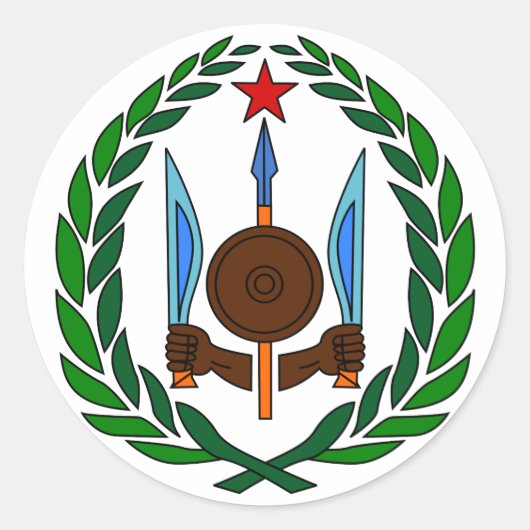Offizieller Wappen-Heraldry-Symbol in Dschibuti Runder Aufkleber (Vorderseite)