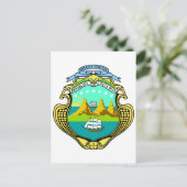 Offizieller Wappenschild aus Costa Rica Postkarte (Stehend Vorderseite)