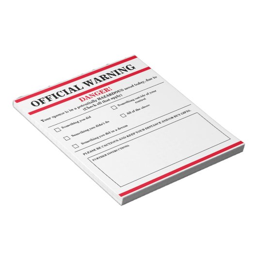 Offizieller WarnNotepad Notizblock (angewinkelt)