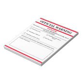Offizieller WarnNotepad Notizblock (Rotiert)
