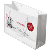 Offizieller Weihnachtsgeschenk aus dem Nordpol Große Geschenktüte (Vorderseite Schrägansicht)