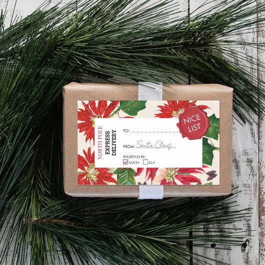 Offizieller Weihnachtsgeschenk Gegenwart Nordpol R Rechteckiger Aufkleber