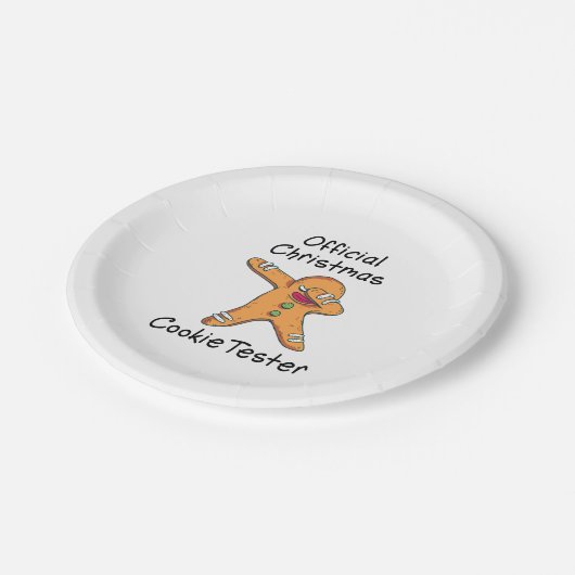 Offizieller Weihnachtskochtetester Pappteller (Schrägansicht)
