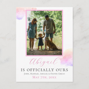 Offizielles Adoptionsfamilienfoto Feiertagspostkarte