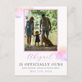 Offizielles Adoptionsfamilienfoto Feiertagspostkarte