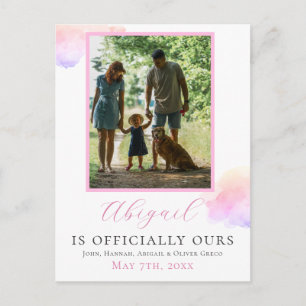 Offizielles Adoptionsfamilienfoto Feiertagspostkarte