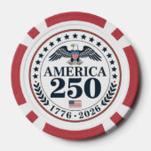 Offizielles Amerika 250. Jubiläums-Gedenksiegel Pokerchips (Rückseite)