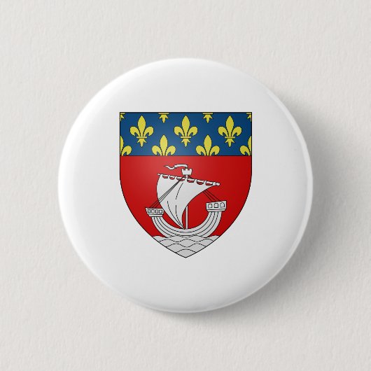 Offizielles Blason Paris Mantel-Wappenkunde-Symbol Button (Vorderseite)