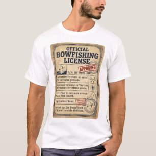 Offizielles Bogenschießfischen-Lizenz Lustiges Ang T-Shirt