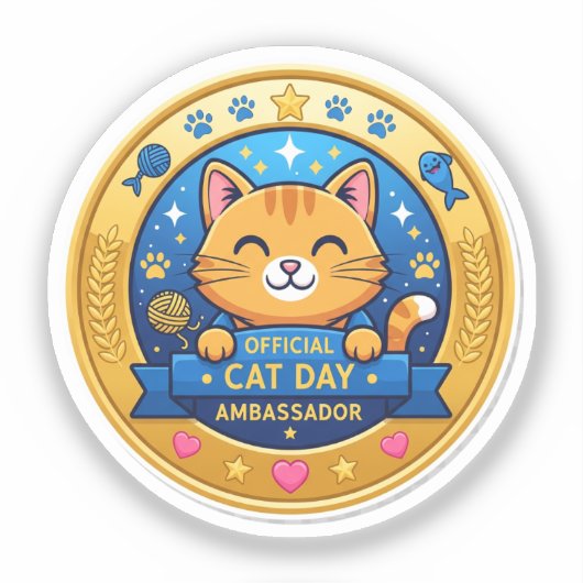 Offizielles Cat Day Abzeichen - Fun Sticker (Vorderseite)