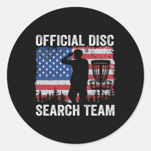 Offizielles Disc-Suchteam Amerikanische Flagge Fri Runder Aufkleber