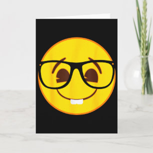 Offizielles Emoji Nerd Gles Gelb Lächeln Gesicht  Karte