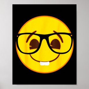 Offizielles Emoji Nerd Gles Gelbes Lächeln Gesicht Poster