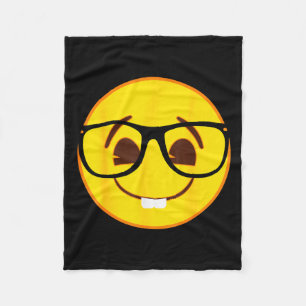 Offizielles Emoji Nerd Gles Gelbes Smiley-Gesicht  Fleecedecke