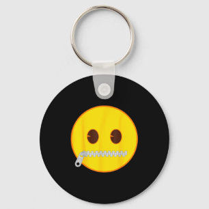 Offizielles Emoji Reißverschluss Mund Gelbes Läche Schlüsselanhänger