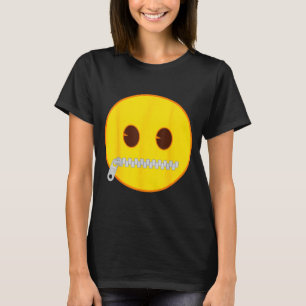 Offizielles Emoji Reißverschluss Mund Gelbes Läche T-Shirt