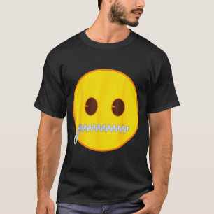 Offizielles Emoji Reißverschluss Mund Gelbes Läche T-Shirt