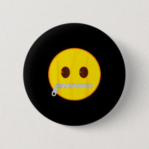 Offizielles Emoji Reißverschluss Mund Gelbes Smile Button