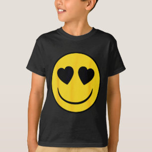 Offizielles Emoji Retro Herz Augen Gelbes Lächeln T-Shirt