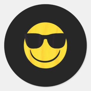 Offizielles Emoji Retro-Sonnenbrille Gelbes Smiley Runder Aufkleber