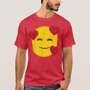 Offizielles Emoji schwebende Herzen gelbes Smiley- T-Shirt