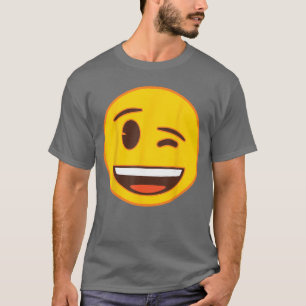 Offizielles Emoji Zwinkerndes Gelbes Smiley-Gesich T-Shirt
