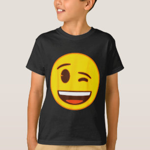 Offizielles Emoji Zwinkerndes Gelbes Smiley-Gesich T-Shirt