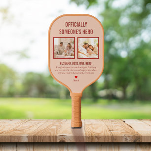 Offizielles erstes Vatertagsfoto von jemandes Held Pickleball Schläger