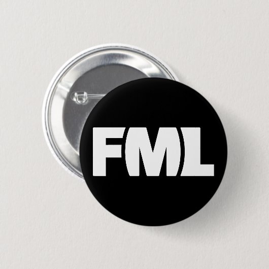 Offizielles FML Abzeichen: FML weiß/Schwarzes Button (Vorne & Hinten)