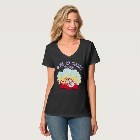 Offizielles Game of Tomes 2025 T-Shirt (Vorderseite Vollansicht)