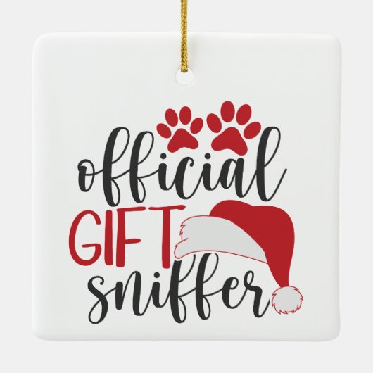 Offizielles Geschenk Sniffer Foto Hund Haustier Keramikornament (Rückseite)