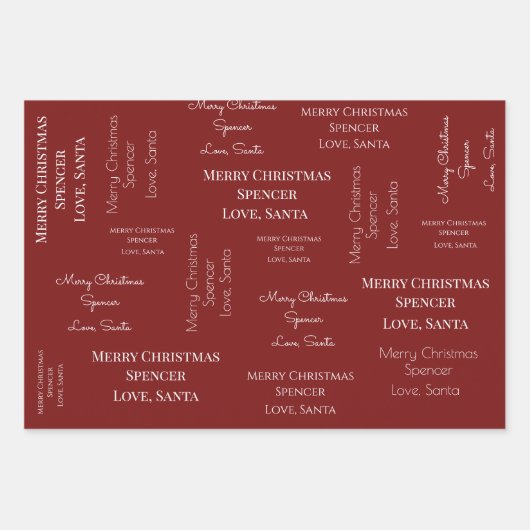 Offizielles Geschenk vom Weihnachtsmann Personalis Geschenkpapier Set (Vorderseite 3)