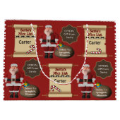 Offizielles Geschenk von Santa mit Namen und Stand Große Geschenktüte (Rückseite)