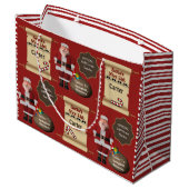Offizielles Geschenk von Santa mit Namen und Stand Große Geschenktüte (Rückseite Schrägansicht)