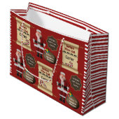 Offizielles Geschenk von Santa mit Namen und Stand Große Geschenktüte (Vorderseite Schrägansicht)