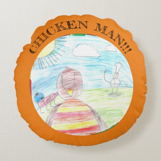 Offizielles Hühnerfleisch-Comic-Kissen Rundes Kissen (Vorderseite)