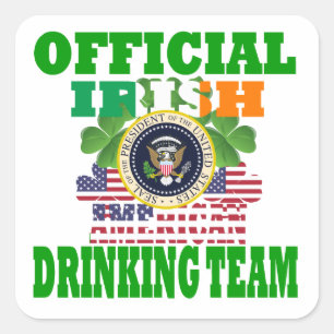 Offizielles irisches Trinkteam Quadratischer Aufkleber