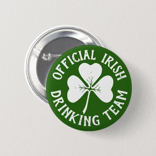 Offizielles Irish Drink Team St Patricks Day Party Button (Vorne & Hinten)
