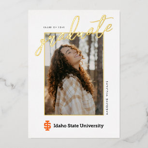 Offizielles Logo-Design der Idaho State University Folieneinladung